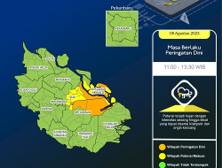 Peringatan Cuaca Hari Ini: Hujan Lebat, Kilat/Petir, dan Angin Kencang di Riau